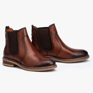 PIKOLINOS 7.5 Brown Leather Aldaya Ankle Pull on Boots